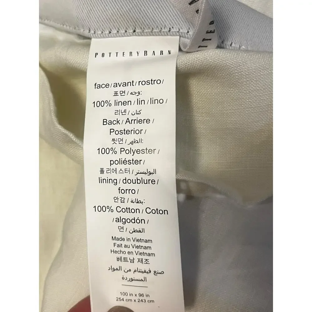 Pottery Barn Belgian Flax Linen Blackout Curtain | Classic Ivory 100 x 96" - Picture 7 of 8